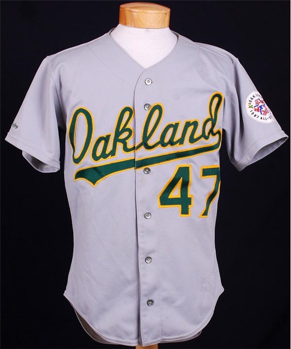 - 1987 Joaquin Andujar Oakland A's Road Game Used Jersey