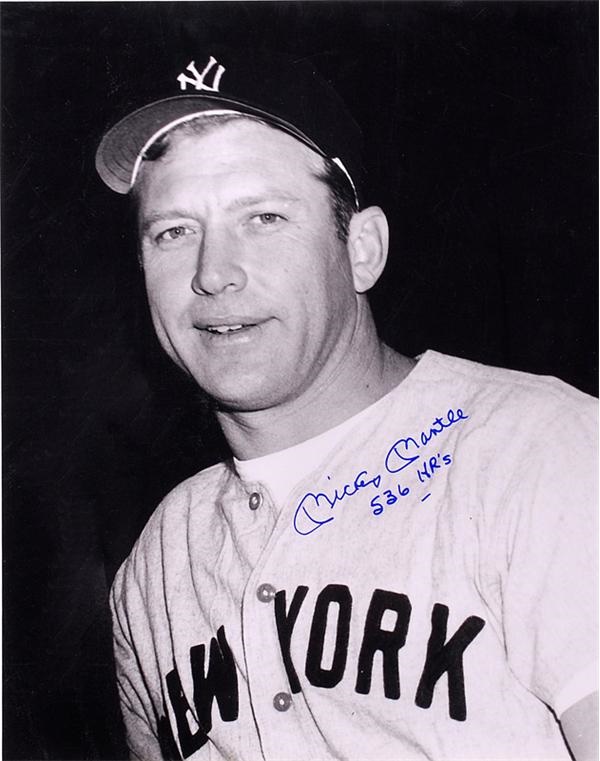 Mickey Mantle Signed 16 x 20 w/ 536 HR Inscription