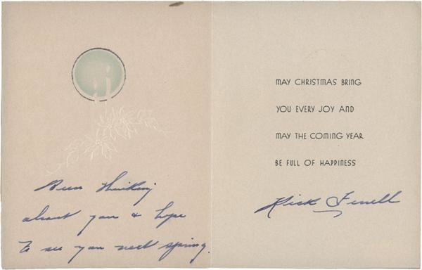 - Rick Ferrell Signed Christmas Card (1936) PSA/DNA