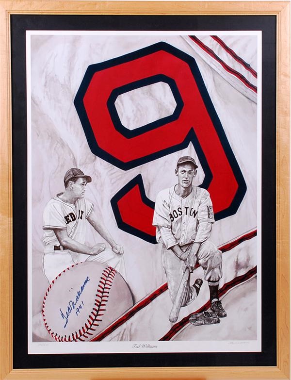 Baseball Autographs - Ted Williams Signed 1941 Large Ltd. Ed. Lithograph
