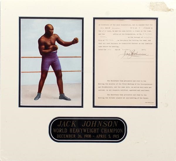 Muhammad Ali & Boxing - Jack Johnson Signed Contract (1923)