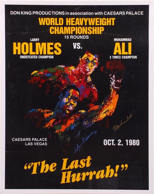 Muhammad Ali & Boxing - Muhammad Ali Signed Boxing Poster for Holmes vs Ali Fight