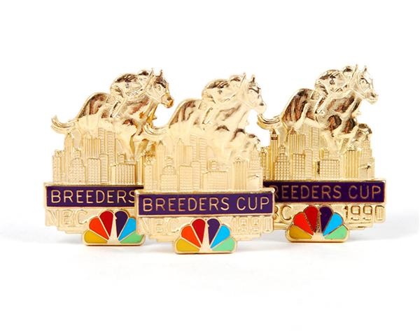- Large Collection of 1990 Breeders Cup NBS Press Pins (22)