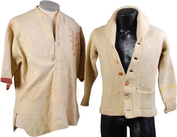 Baseball Equipment - Early 1900's Baseball Jersey, Pants and Sweater