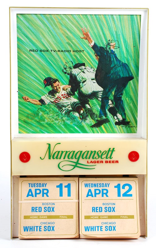 - 1967 Narragansett Beer Boston Red Sox Lightup Advertising Calendar