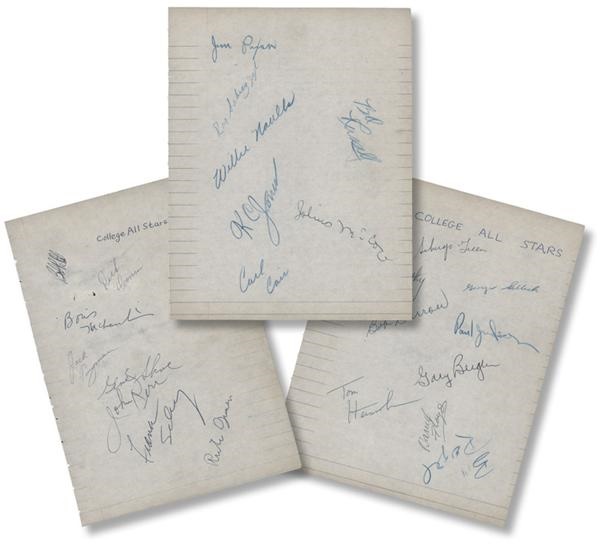 - 1954-55 College All-Stars Signed Sheet with 25 Signatures