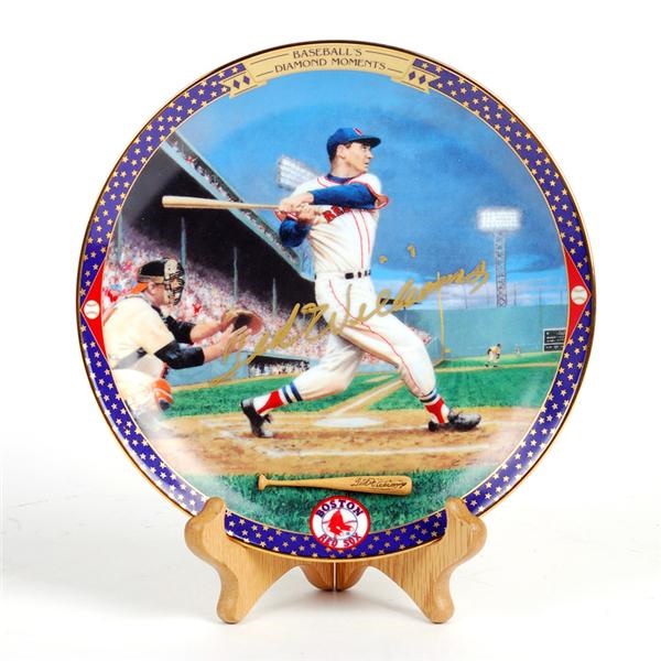 Ted Williams Signed "Last Time at Bat" Collectors Plate