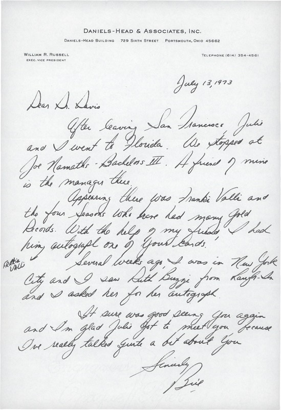 - Rare Bill Russell Handwritten Letter (1973)