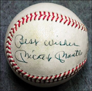 - Vintage Mickey Mantle Single Signed Baseball