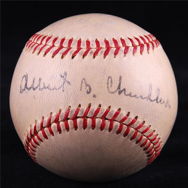 Baseball Autographs - Albert "Happy" Chandler Vintage Single Signed Baseball