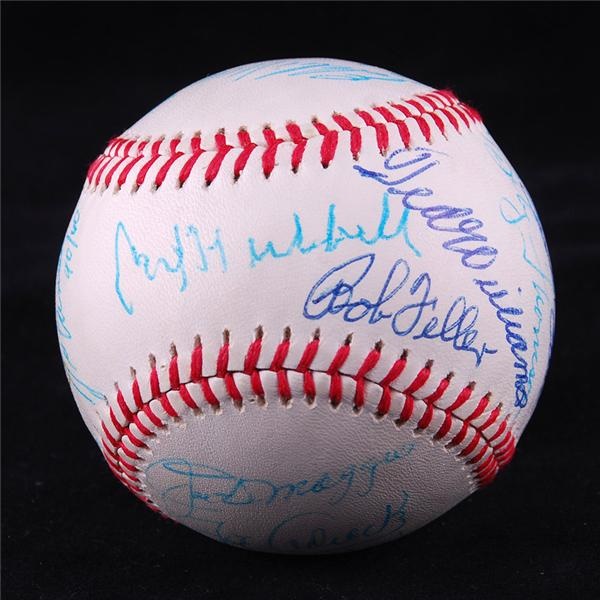 Hall of Fame and Old Timers Signed Baseball w/ DiMaggio, Maris and Williams
