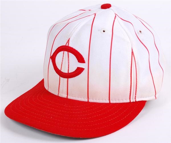 Baseball Equipment - Barry Larkin Reds Game Used Hat