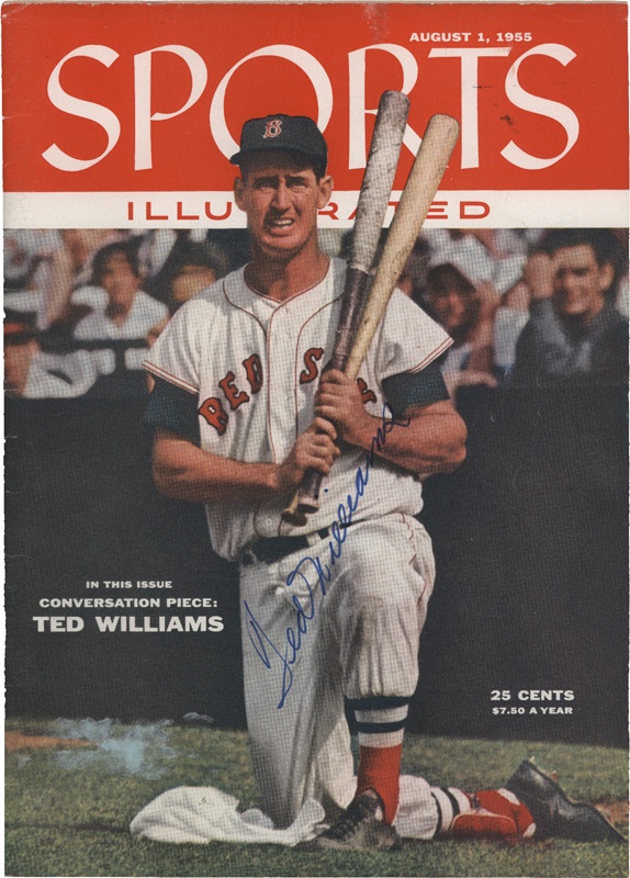 Ted Williams Signed 1955 Sports Illustrated Magazine