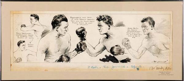 Muhammad Ali & Boxing - 1920's Boxing Original Cartoon Artwork by Hal Coffman