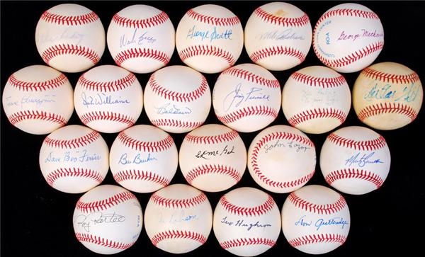 Boston Red Sox Old-Timers Single Signed Baseball Collection (20)