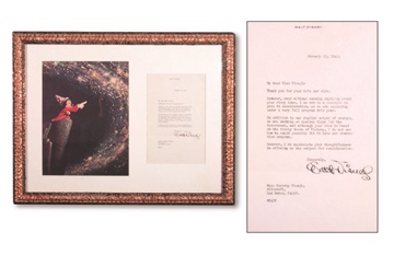 - 1942 Walt Disney Signed Letter (19x25" framed)