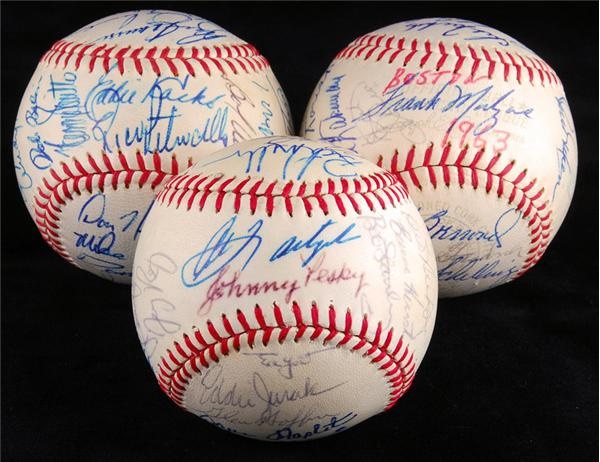 - 1963, 1973 and 1983 Boston Red Sox Team Signed Baseballs