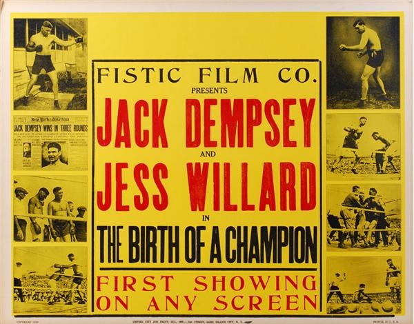 - Jack Dempsey vs. Jess Willard Fight Film Poster