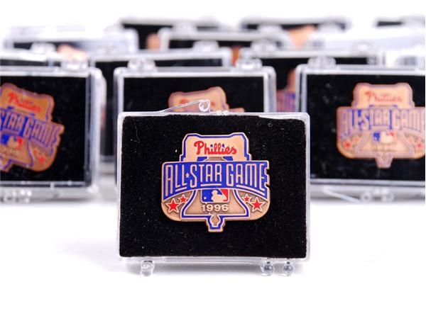 Large Group of 1996 Baseball All Star Game Press Pins (17)