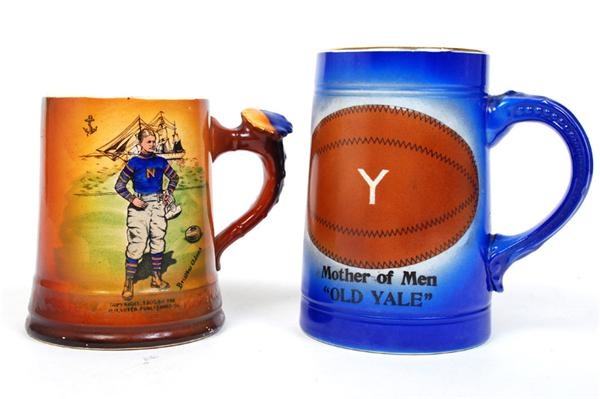 - Circa 1905-1910 Colorful Football Mugs (2)