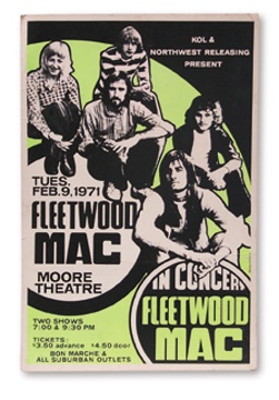 - 1971 Early Fleetwood Mac Cardboard Concert Poster (15x22.5")