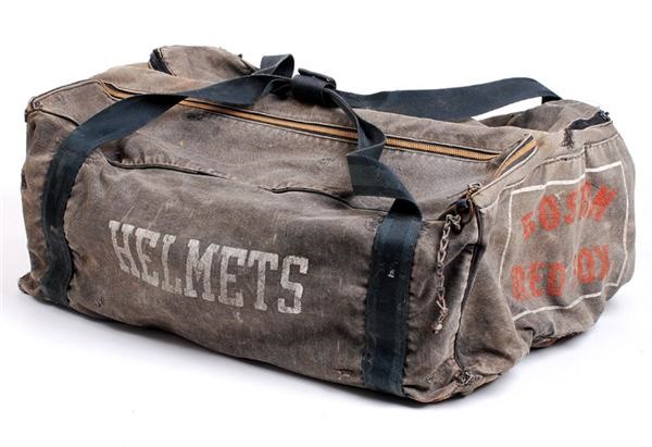 Baseball Equipment - 1950s Boston Red Sox Game Used Canvas Equipment Bag