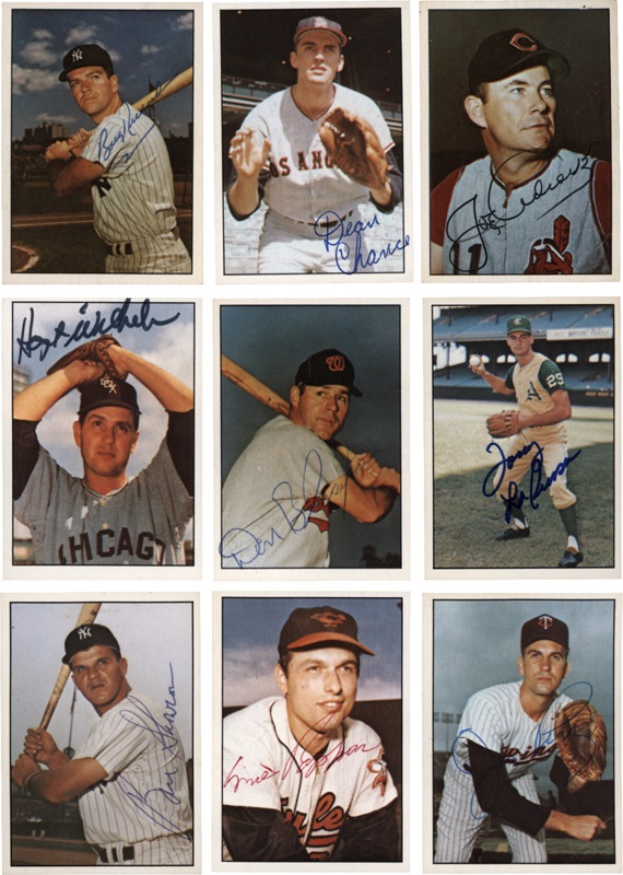 Baseball Autographs - (34) 1960s Old Timers & Hall of Famers Signed Baseball Cards.