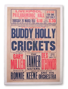 1958 Buddy Holly & The Crickets Concert Poster (17x25")