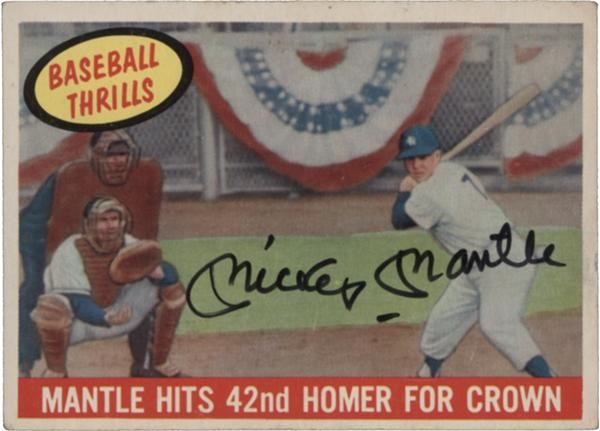 Baseball Autographs - Mickey Mantle Signed 1959 Topps Baseball Card