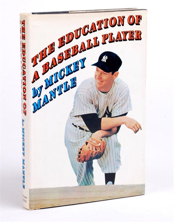 Baseball Autographs - Mickey Mantle Signed<u> "Education of a Baseball Player" </u>Hardcover Book