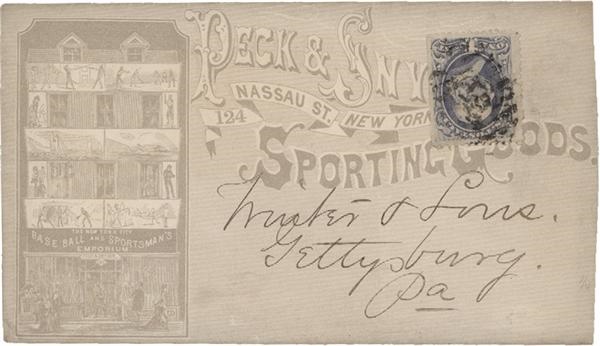 The Woody Gelman Collection - Peck and Snyder Sporting Goods Advertising Envelope (1870's)