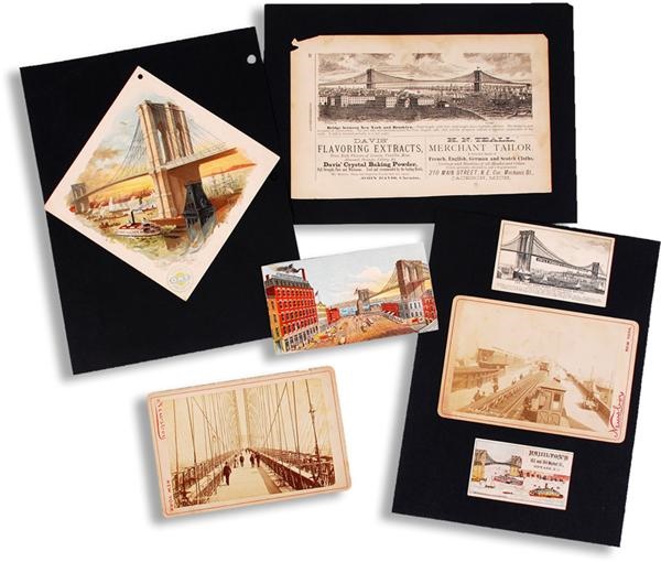 - Collection of Brooklyn Bridge Trade Cards and Photographs (12)