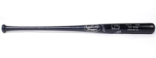 Baseball Equipment - Trot Nixon Signed Boston Red Sox Game Used Bat