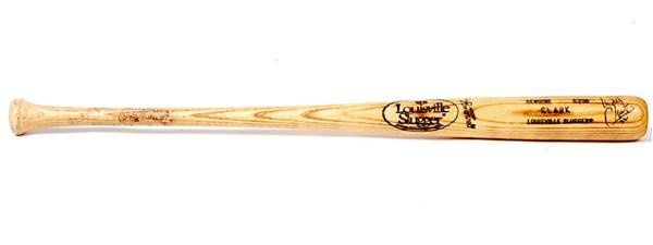 Baseball Equipment - Will Clark Signed Game Used Louisville Slugger Bat