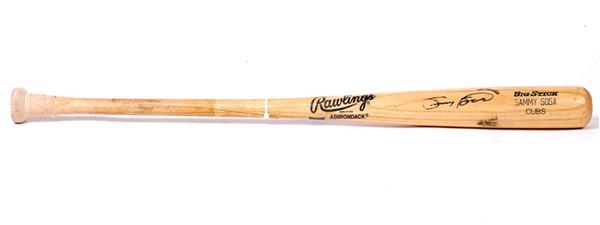 Baseball Equipment - Sammy Sosa Signed Game Used Chicago Cubs Bat