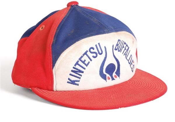 Baseball Equipment - 1970s Kintetsu Buffaloes Signed Game Used Baseball Cap