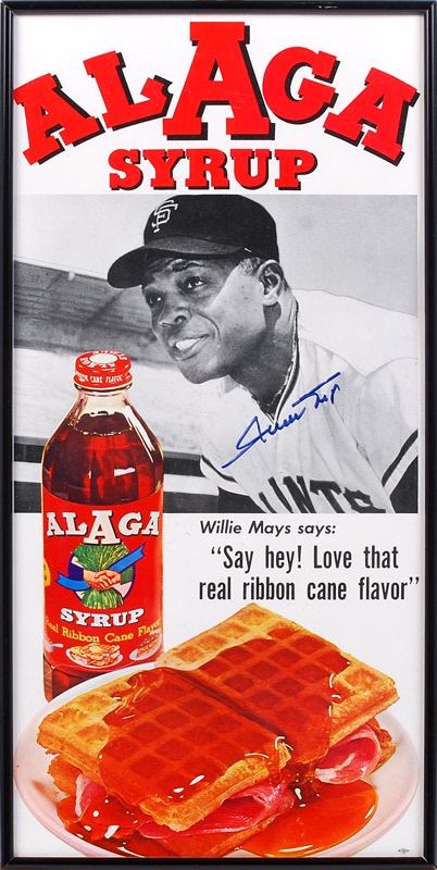 Baseball Autographs - Alaga Syrup Willie Mays Signed Ad