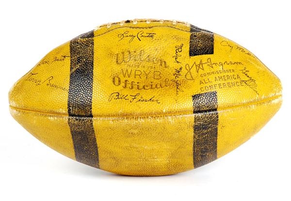 - 1949 Notre Dame National Champions Team Signed Football With Lujack and Hart