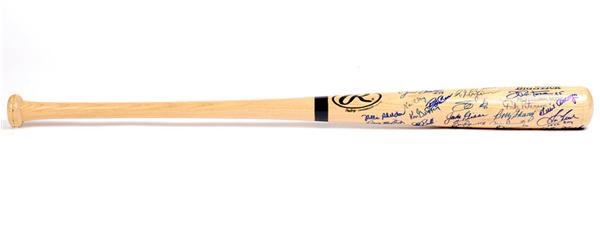 Baseball Autographs - NY Yankees Old Timers Bat Signed by 33