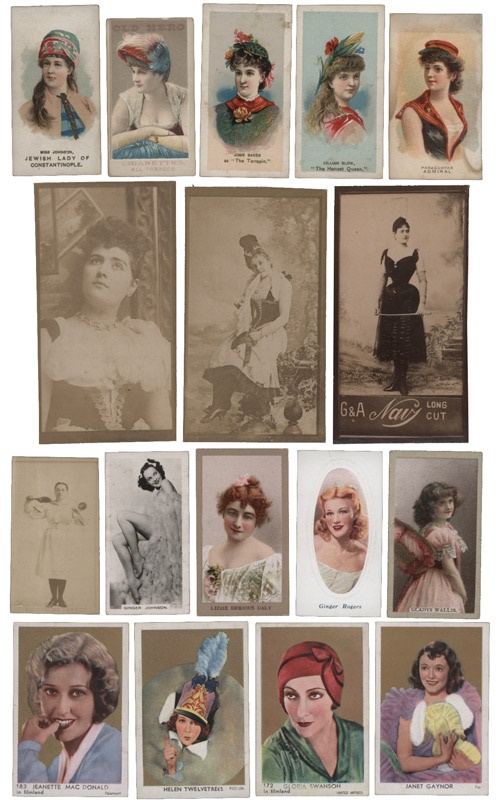 Interesting Collection of 1880's-1920's Actress/Pretty Girl Tobacco Cards (140+)