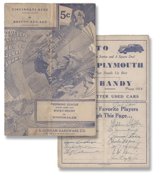 Baseball Autographs - Circa 1940 Boston Red Sox Team Signed Program with Jimmie Foxx