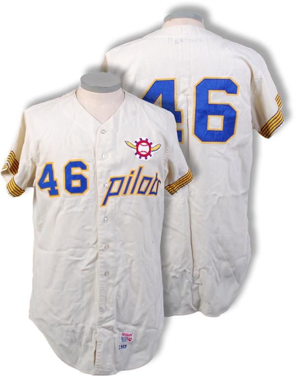 Baseball Equipment - 1969 Bates Seattle Pilots Game Used Home Jersey