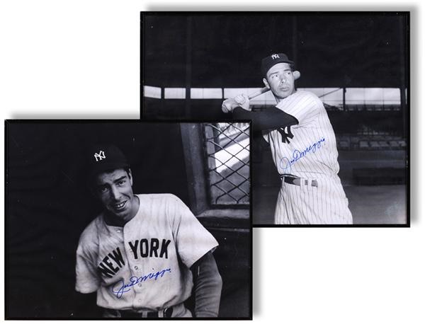 Baseball Autographs - (2) Joe Dimaggio Signed 16 x 20 Photos