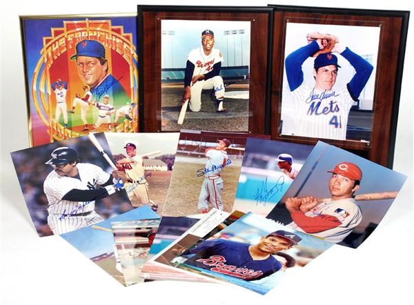 Baseball Autographs - Collection of Hall of Famers & Superstars Signed Photos & Lithos