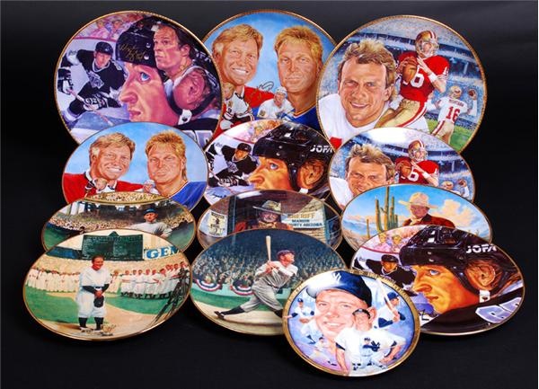 - Large Collection of Commemorative Plates with several signed (13)