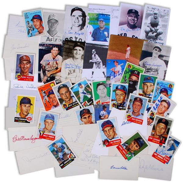 Baseball Autographs - Trading and Index Card Baseball Autograph Collection (350+)