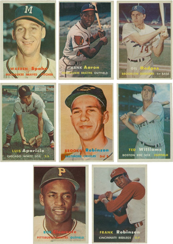 1957 Topps Baseball Star Cards (8)