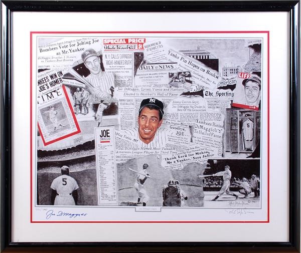Baseball Autographs - Awesome Joe Dimaggio #5 Signed Ltd Ed Robert Simon Print
