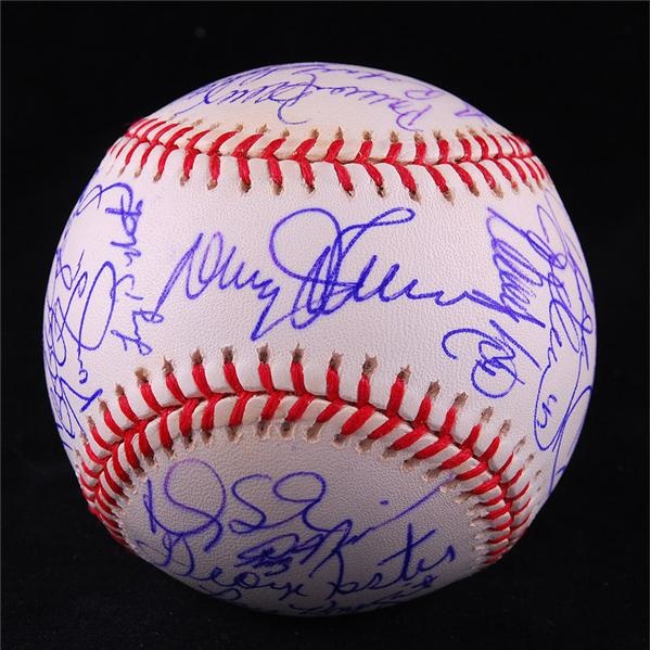 Baseball Autographs - 1986 New York Mets World Champions Team Signed Baseball