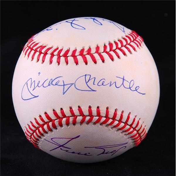 - Mickey Mantle / Willie Mays / Duke Snider Signed Baseball